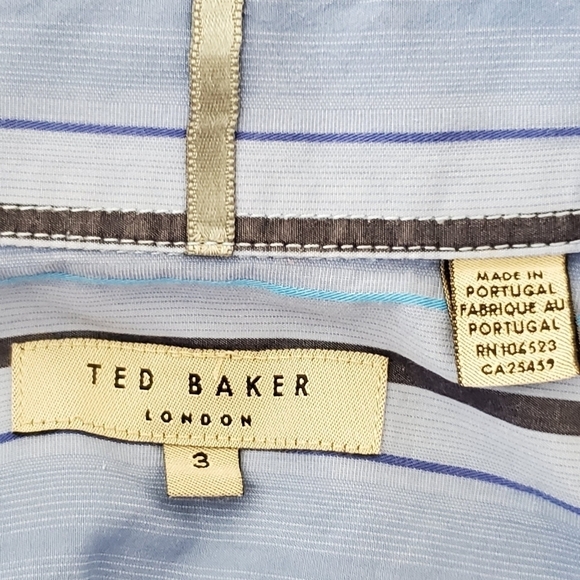 TED BAKER LONDON Blue Striped Button-Up Shirt, 3 - Picture 4 of 4